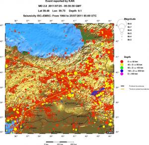 regional historical seismicity