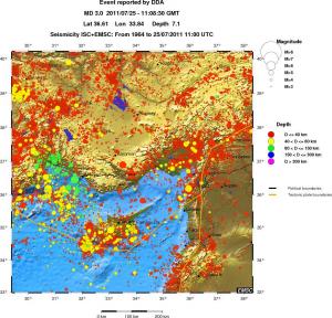 regional historical seismicity