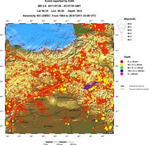regional historical seismicity