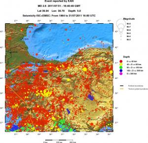 regional historical seismicity