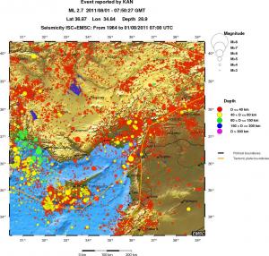 regional historical seismicity