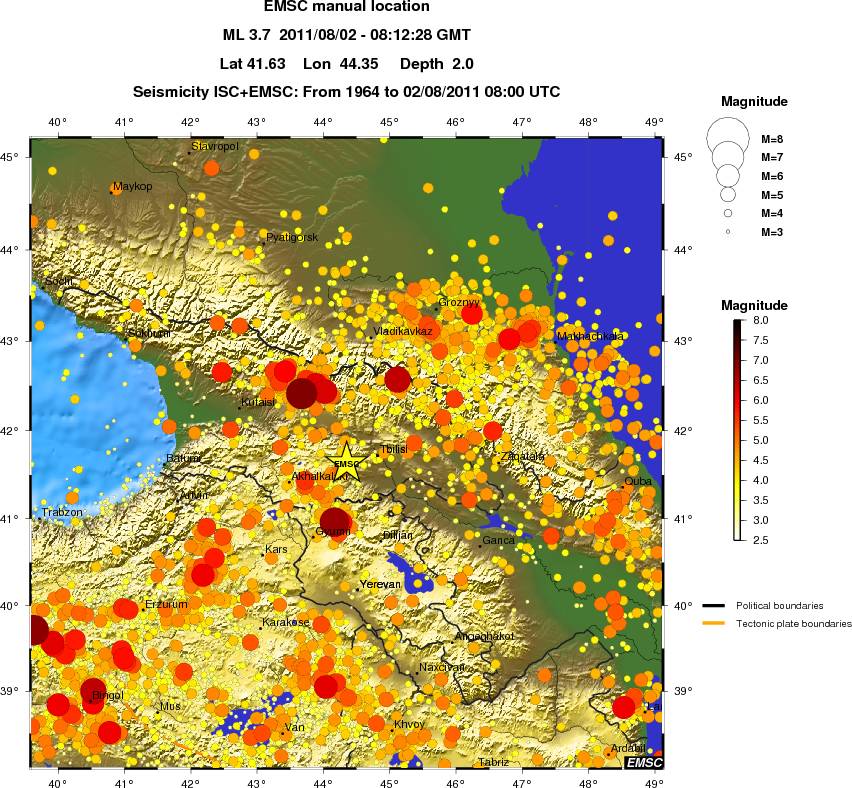 regional magnitude historical seismicity