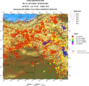 regional historical seismicity