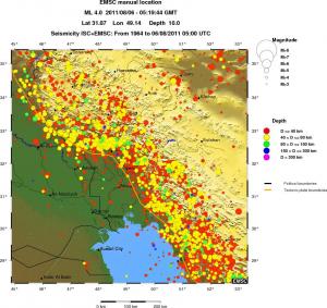 regional historical seismicity