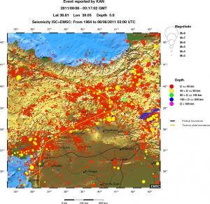 regional historical seismicity