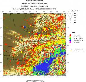 regional historical seismicity
