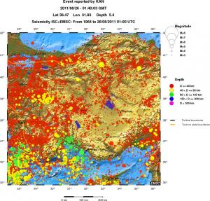regional historical seismicity