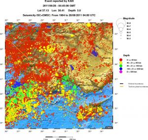 regional historical seismicity