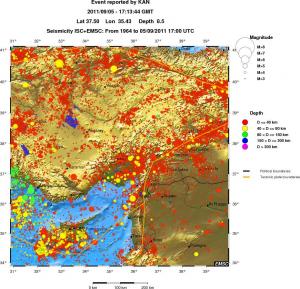 regional historical seismicity