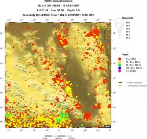 regional historical seismicity