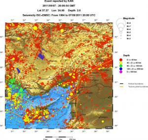 regional historical seismicity