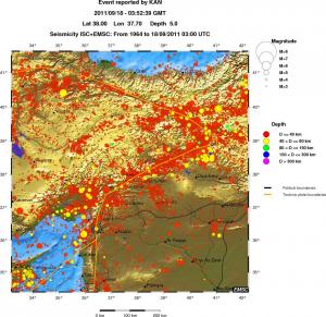 regional historical seismicity