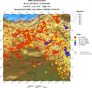 regional historical seismicity