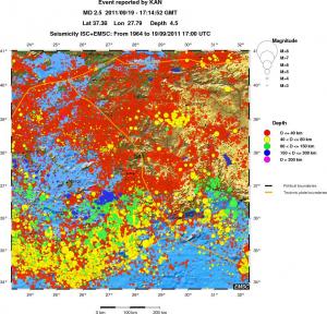 regional historical seismicity