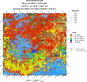 regional historical seismicity