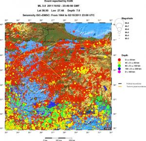 regional historical seismicity