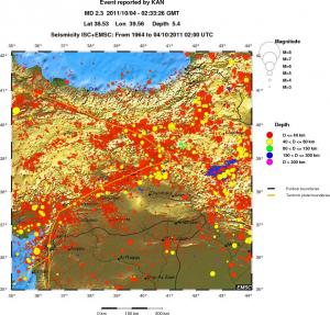 regional historical seismicity