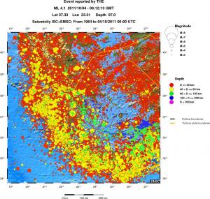 regional historical seismicity