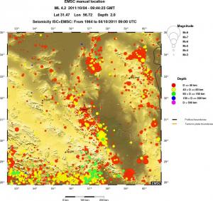 regional historical seismicity
