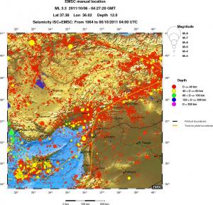 regional historical seismicity
