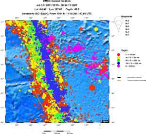 regional historical seismicity
