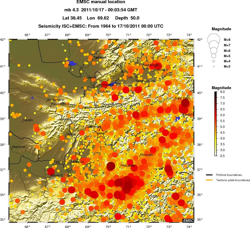 regional magnitude historical seismicity