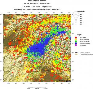 regional historical seismicity
