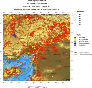 regional historical seismicity