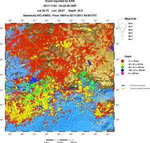 regional historical seismicity
