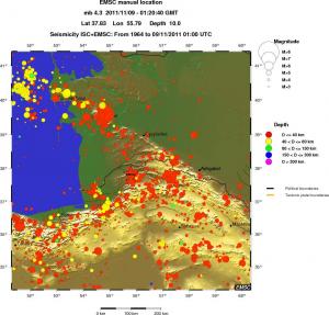 regional historical seismicity
