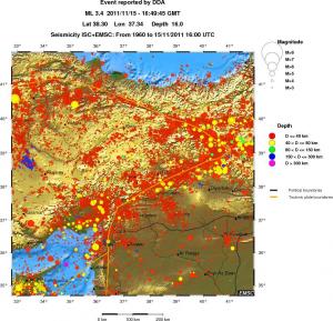 regional historical seismicity