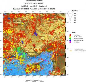 regional historical seismicity
