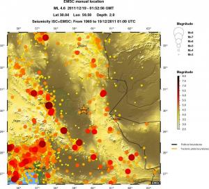regional magnitude historical seismicity