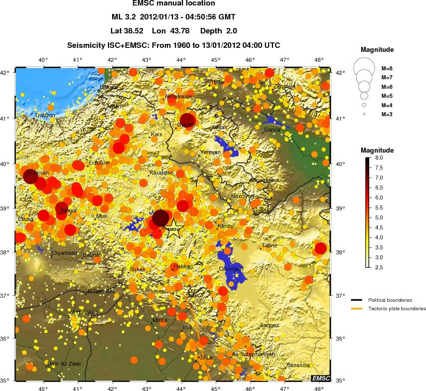 regional magnitude historical seismicity
