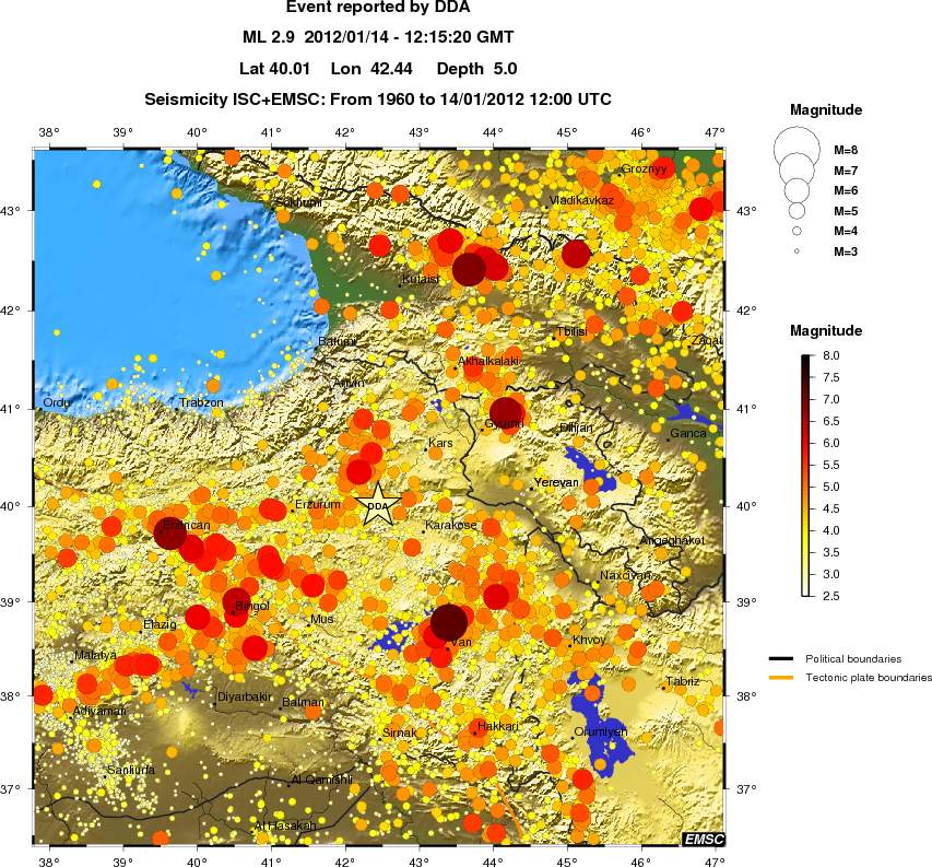 regional magnitude historical seismicity
