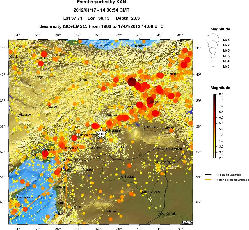 regional magnitude historical seismicity
