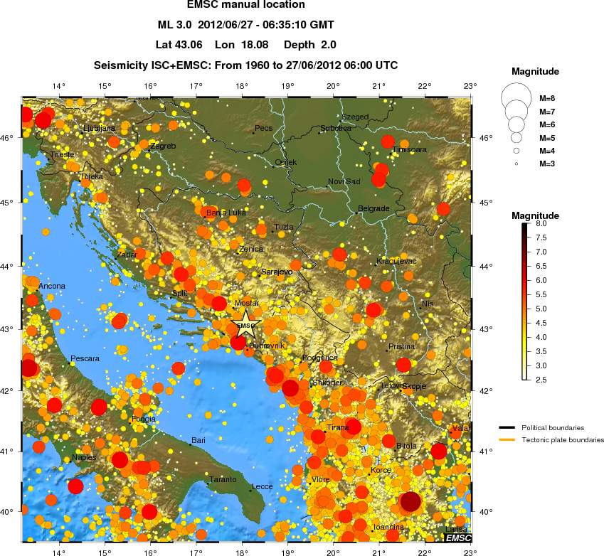 regional magnitude historical seismicity