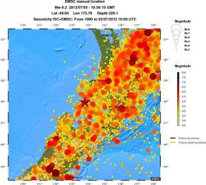 regional magnitude historical seismicity