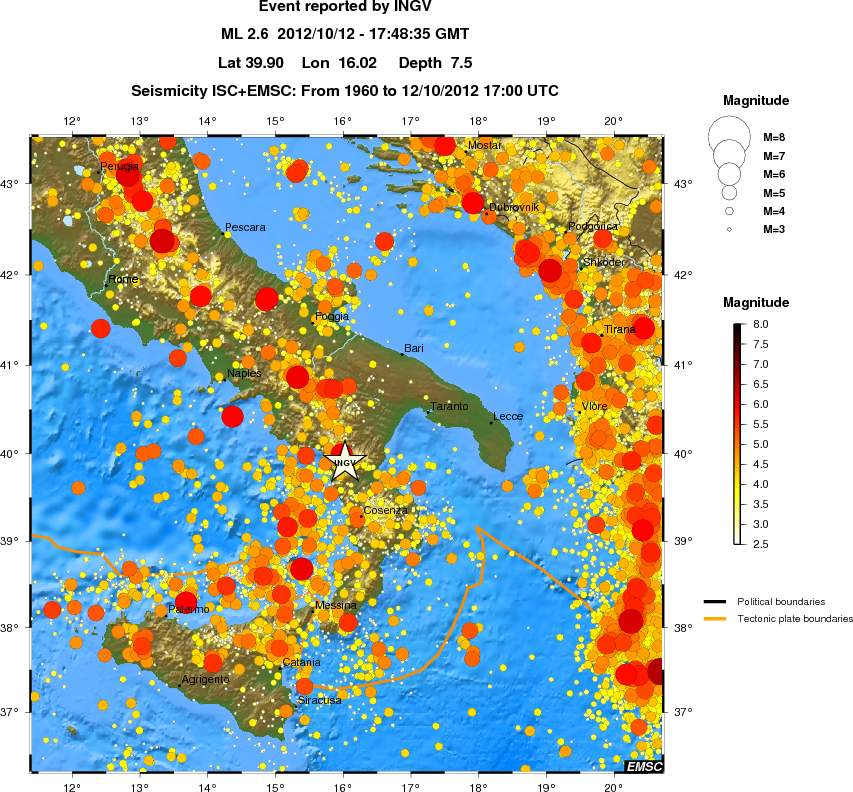 regional magnitude historical seismicity