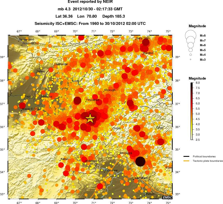 regional magnitude historical seismicity