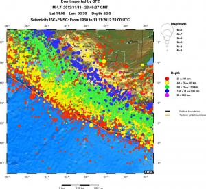 regional historical seismicity
