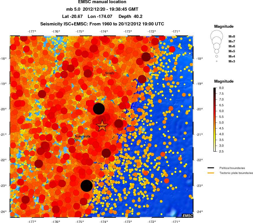 regional magnitude historical seismicity