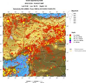 regional historical seismicity