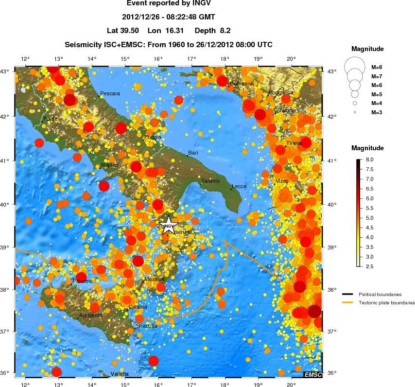 regional magnitude historical seismicity