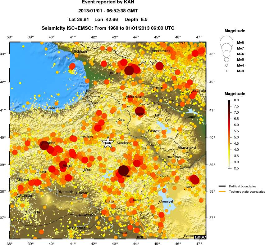 regional magnitude historical seismicity