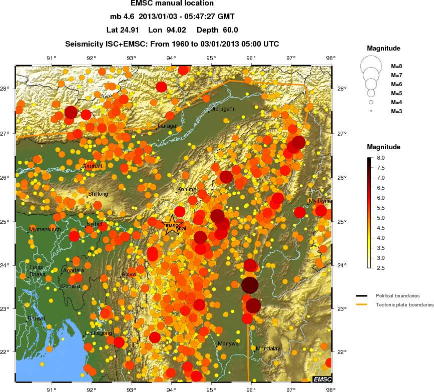 regional magnitude historical seismicity