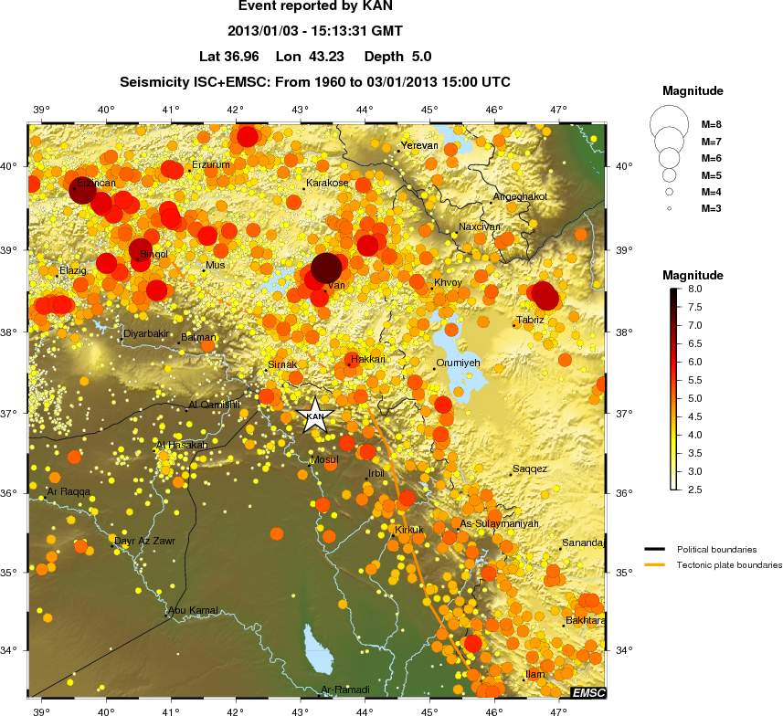 regional magnitude historical seismicity