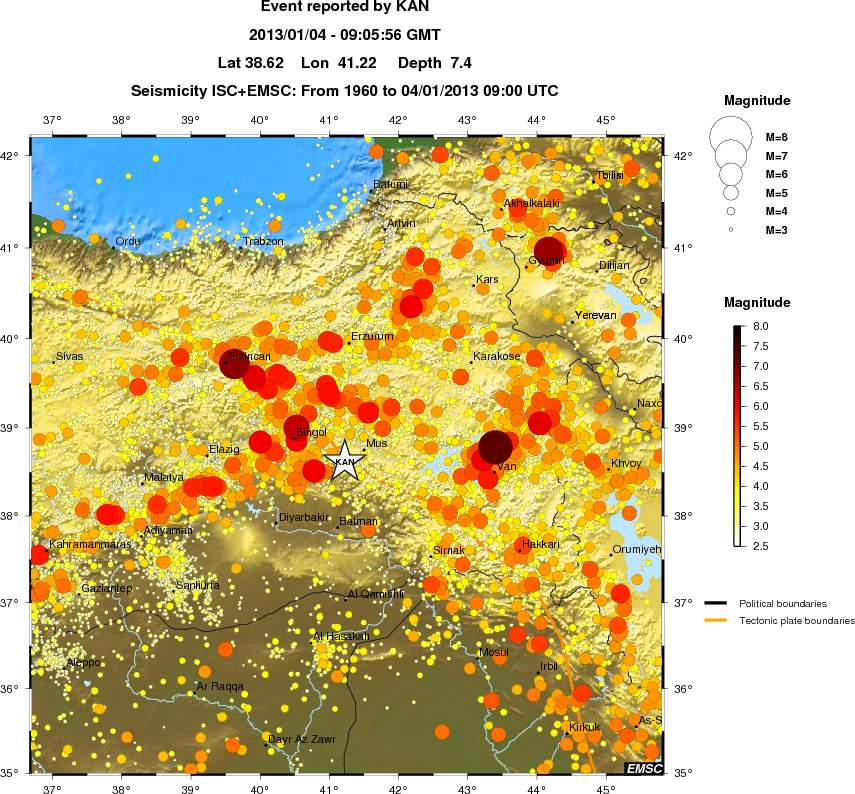 regional magnitude historical seismicity
