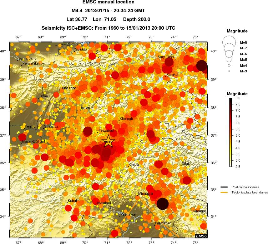 regional magnitude historical seismicity
