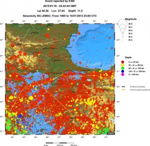 regional historical seismicity